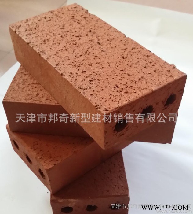 直销园林烧结砖 挤出砖 透水砖 页岩砖 红色 中国红图1