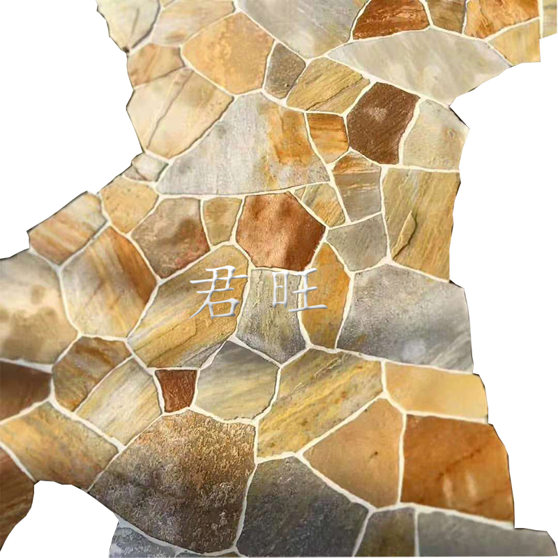 简约现代页岩乱板碎拼乱形板乱石板民房庭院碎拼石文化砖
