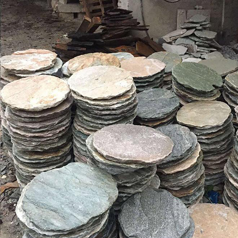 产地货源民间回收老旧石磨盘磨扇铺路踏步石老石器园林页岩老石板