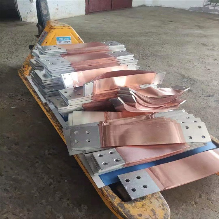 铜排软连接 电气设备用全铜皮紫铜伸缩节 镀锡铜编织线带现货图3