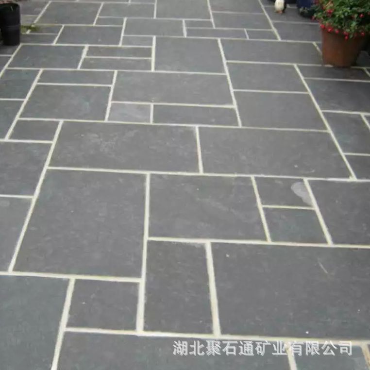 湖北黑色石灰岩莱姆黑青石灰黑色石材地砖宜昌石材厂家供应火烧石图2