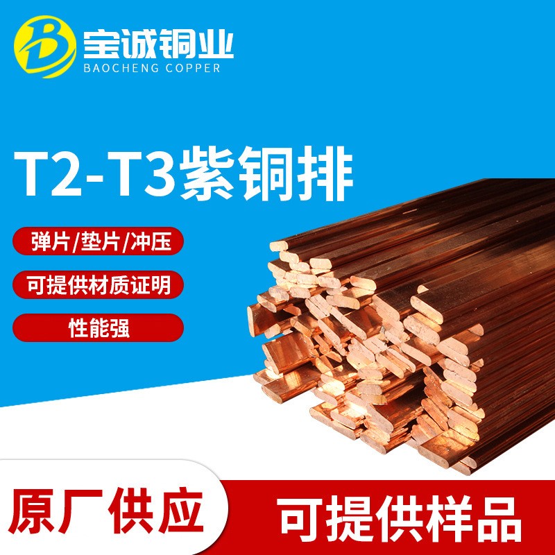 非标可定制 地接汇流排紫铜排 C1100无氧T2-T3接地紫铜排 铜排图3