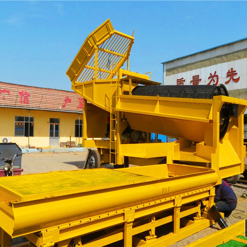 砂金移动淘金车 搭配离心机溜槽重力选金 滚筒筛沙金筛分设备图3