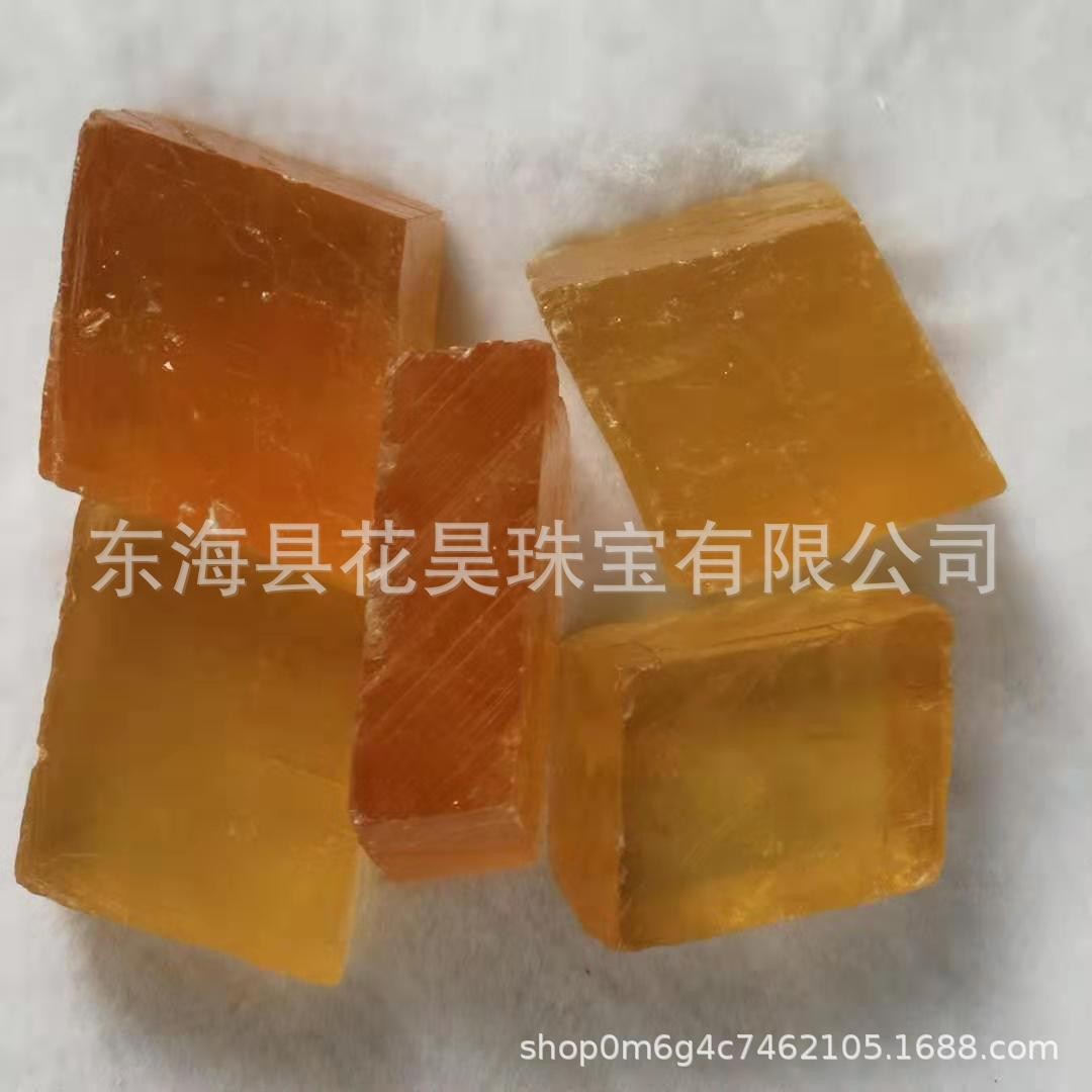 厂家黄冰洲石原石 黄冰洲石矿标 方解石 摆件观赏石 批发图2