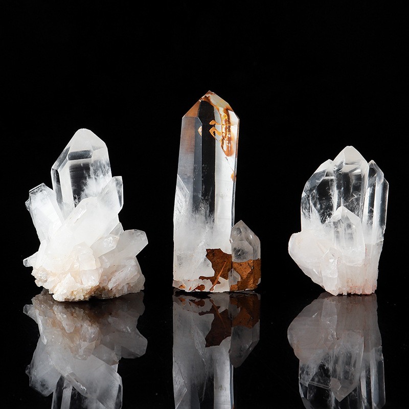 天然白水晶晶簇白水晶原石晶体矿石标本消磁石扩香石鱼缸装饰摆件图2