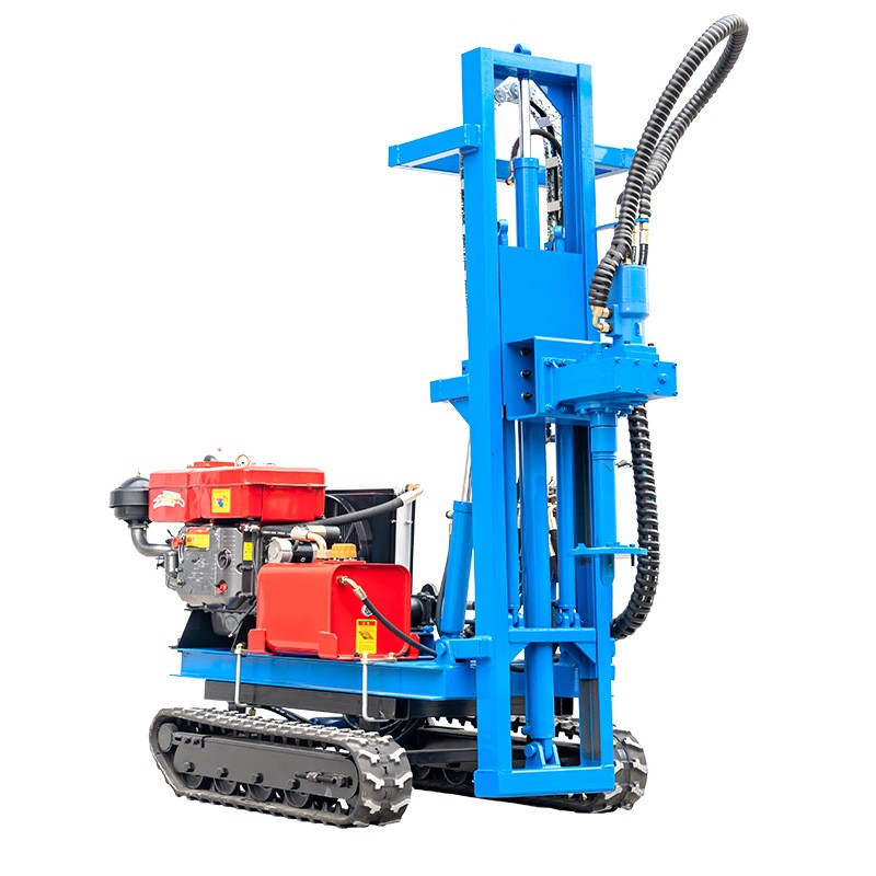 履带小型液压潜孔钻机多角度边坡岩石钻孔机螺旋拧地钉光伏 打桩机图3